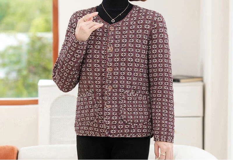Women's Floral Thickened Autumn and Winter Cotton Coat Warm Cotton Jacket Coat Cold-proof Inner Liner Top