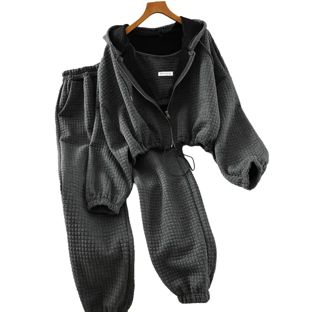 Women Hooded Tracksuit Sports 3 Pieces Set Sweatshirts Pullover Hoodies Pants Suit Home Sweatpants Trousers Outfits 2026