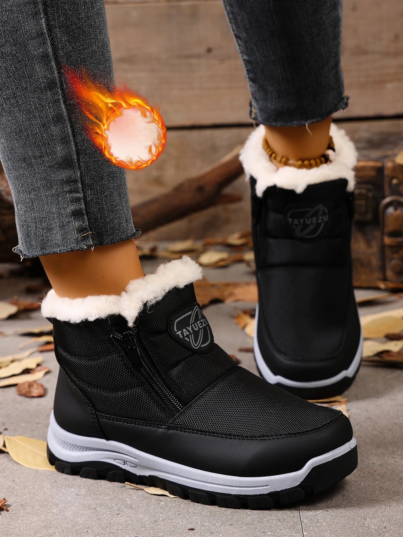 Women's cotton shoes for winter 2025 outdoor leisure anti-cold and warm skid-proof and wear-resistant sole free shoes for women