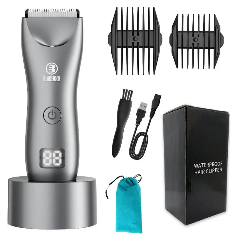 Intimate Pubic Hair Removal for Men Electric Groin Trimmer Male Shaver for Sensitive Areas Waterproof Safety Razor Body Hair