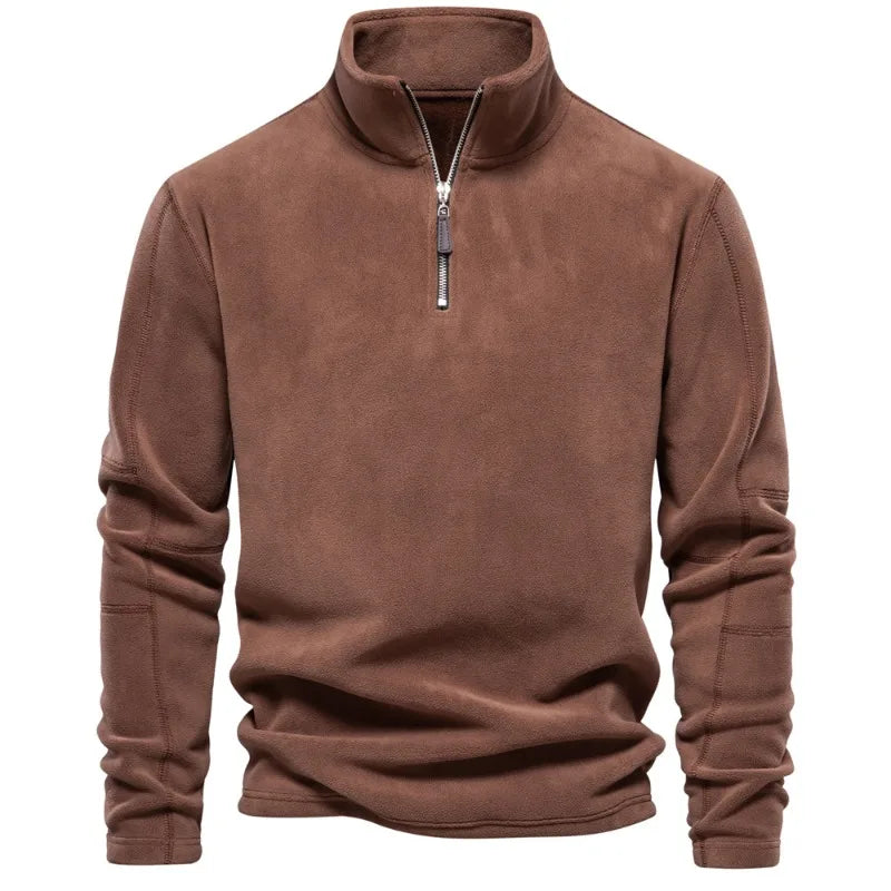 Jackets for Men Fall Winter Warm Fleece Tops Men Sweatshirts Casual Pullover Fashion Solid Color Sweatshirt