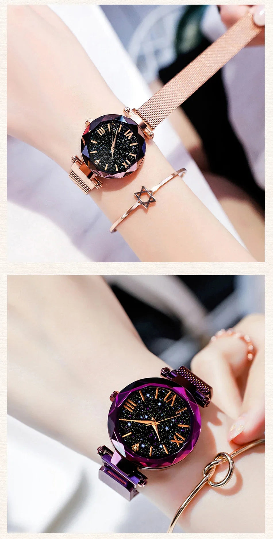 2026 New Fashion Starry Sky Women Watches Magnet Buckle Mesh Belt Diamond Quartz Watch Women Dress Clock