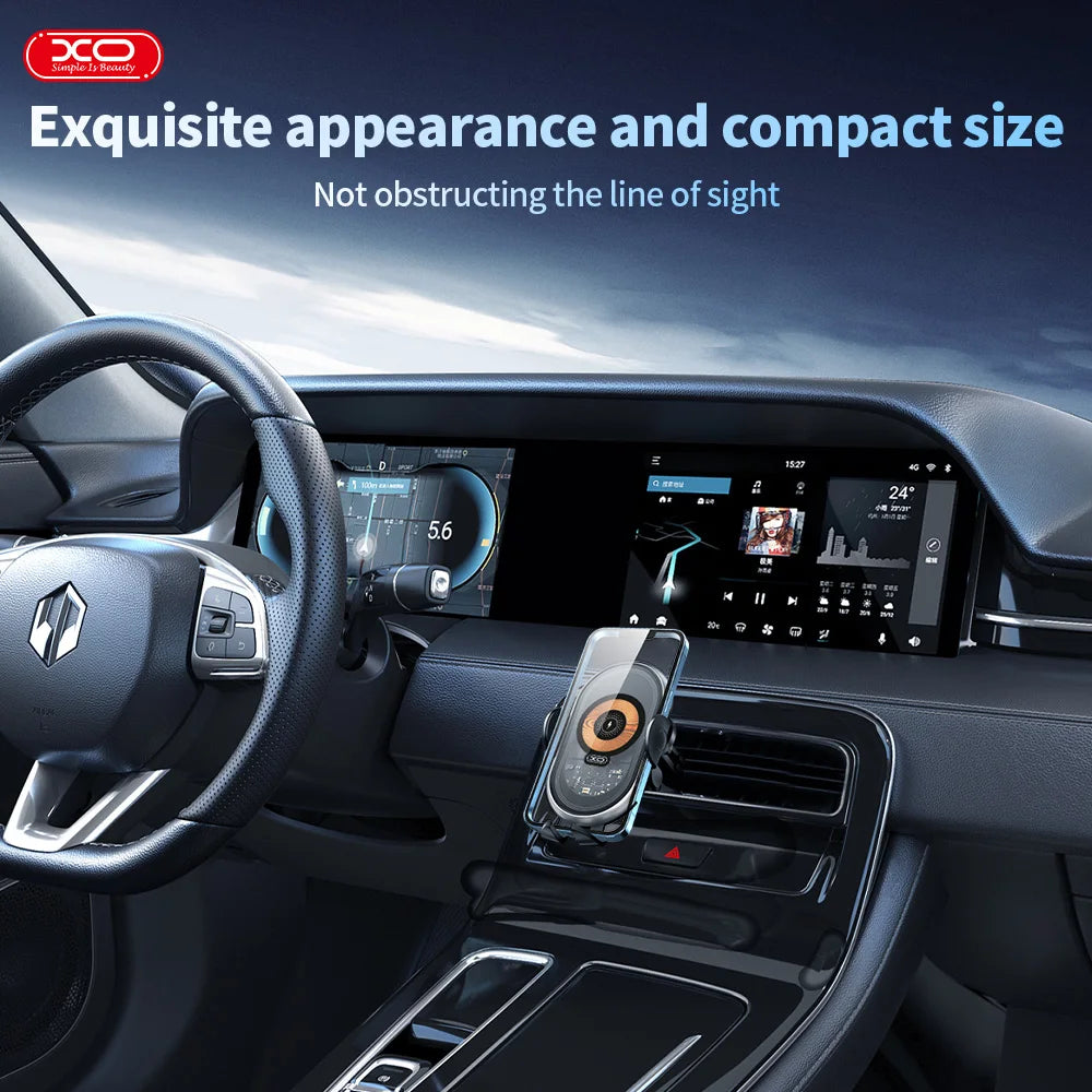 Car Mounted Wireless Charger  transparen Car wireless charging 15W holder equipped with suction cup bracket and air outlet brac