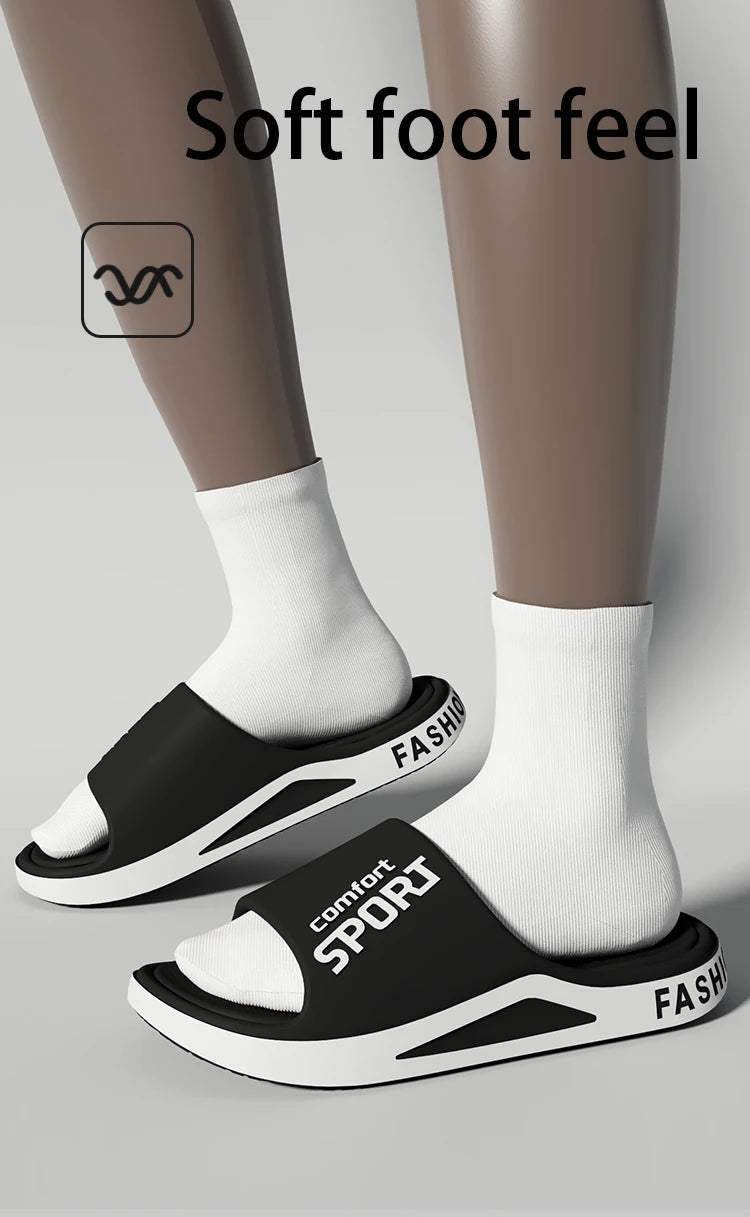 Fashion Men's Sandals Summer EVA Comfortable Anti-Slip Soft Soles House Slippers for Indoor Outdoor Wear Breathable Shower Slide