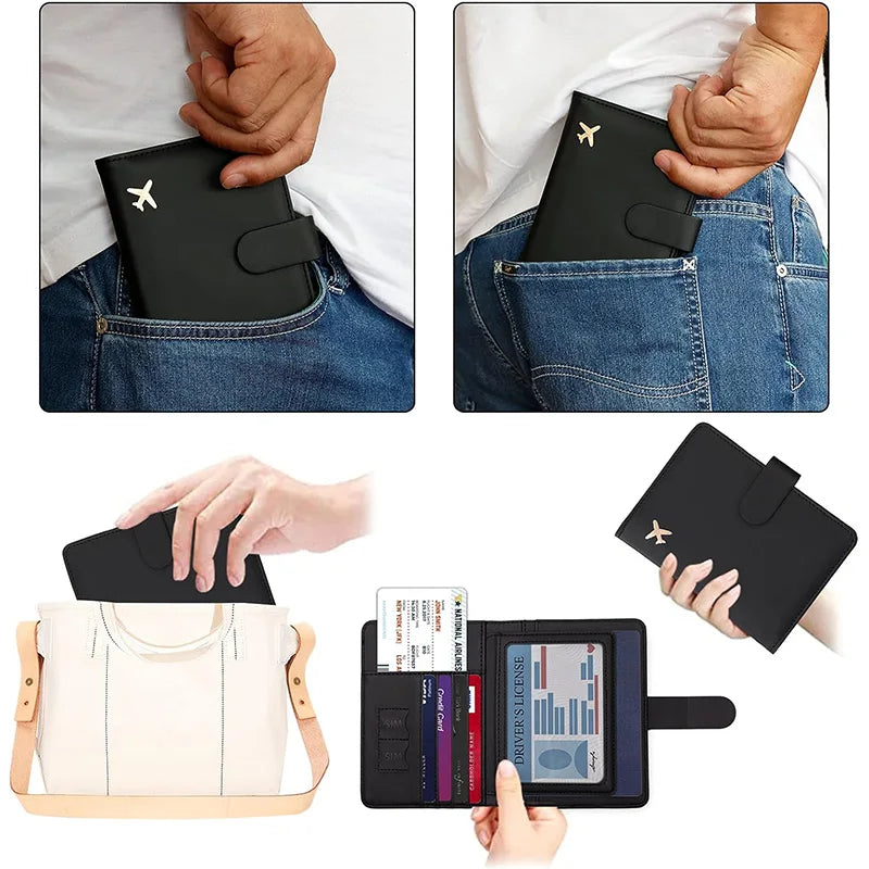 RFID Passport Cover Case Multi Passport Holder Multifunctional Passport ID Credit Card Holder Travel Wallet Travel Accessories