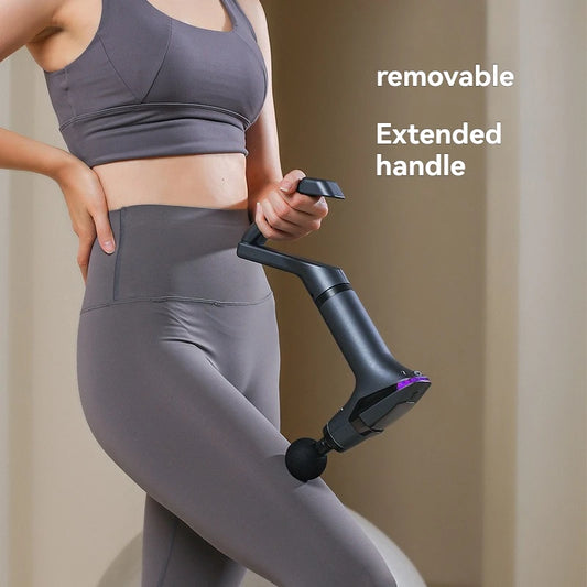 New fascia gun with extended handle, fascia gun with multi frequency conversion, muscle relaxation, massage and vibration gun