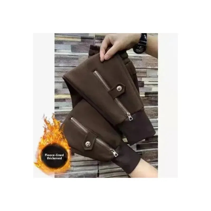 Thickened Fleece Harlan Pants Women's Autumn Winter New Style Loose Slimming Casual Sports Sweatpants Trendy Floor-Length