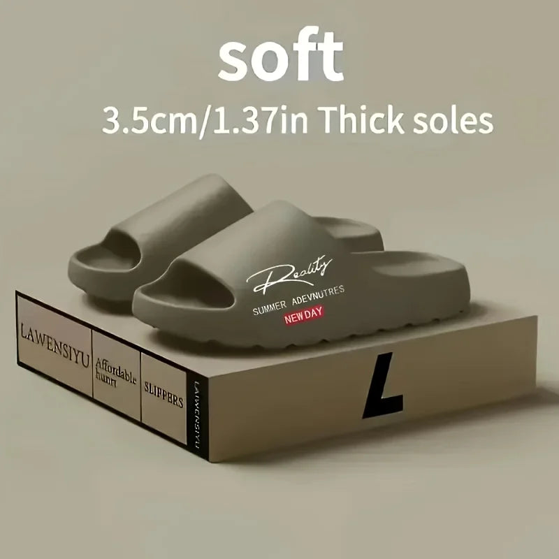 Summer EVA innovative printed slippers, men's non-slip thick-soled casual slippers, suitable for indoor and outdoor use, beach