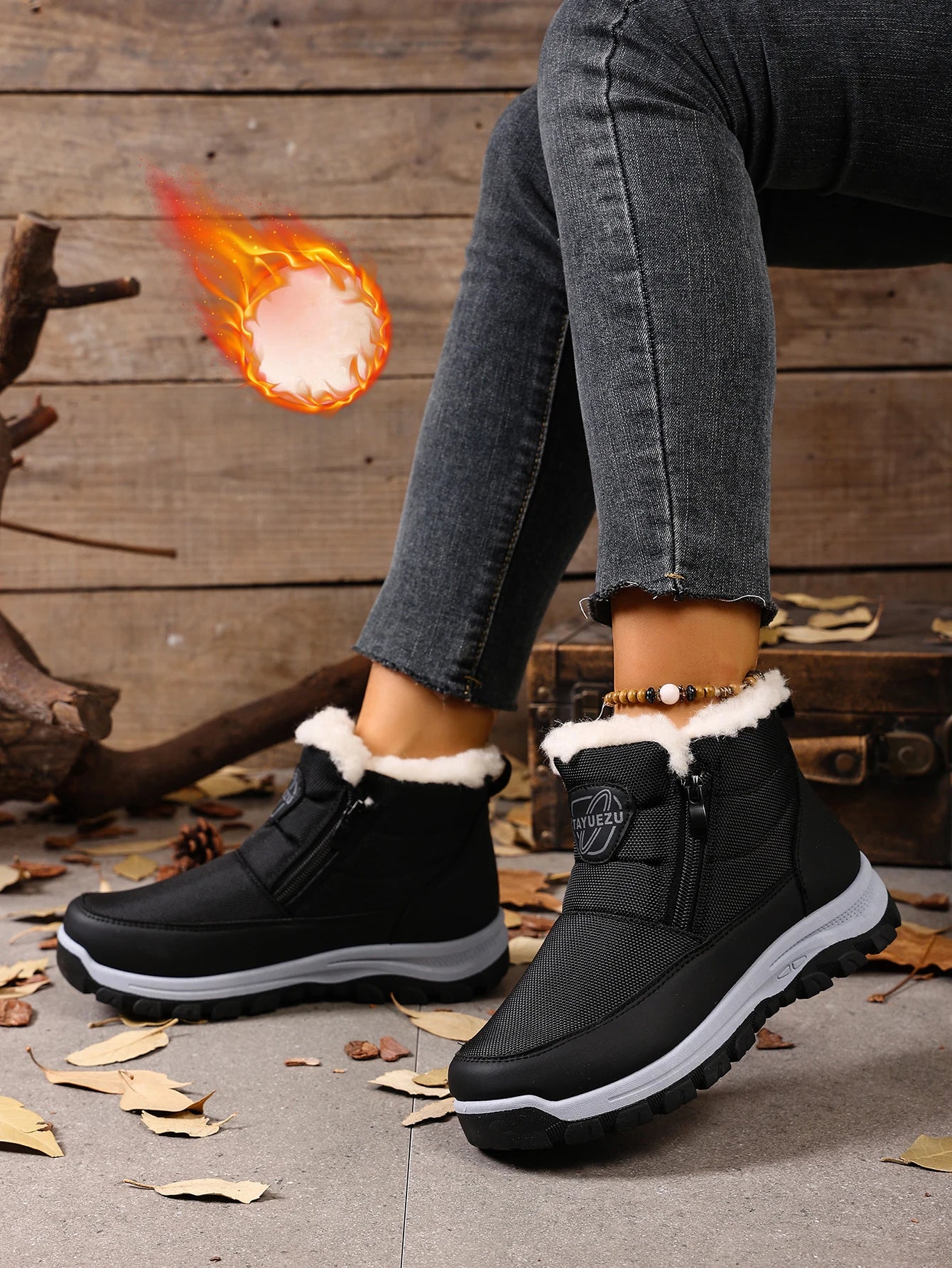 Women's cotton shoes for winter 2025 outdoor leisure anti-cold and warm skid-proof and wear-resistant sole free shoes for women