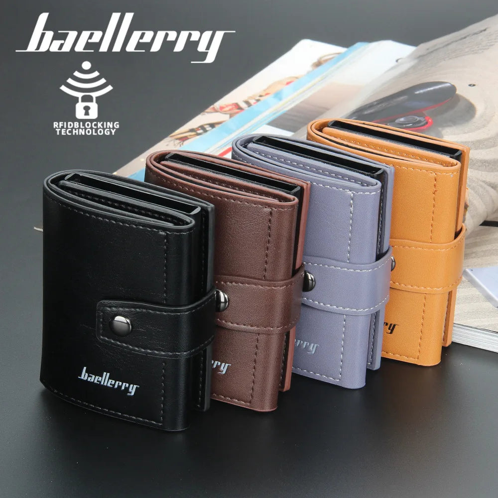 New RFID Men Card Wallets Hasp Small Card Wallets Slim Mini Men's Wallet High Qaulity Card Clip Photo Holder Short Male Purses